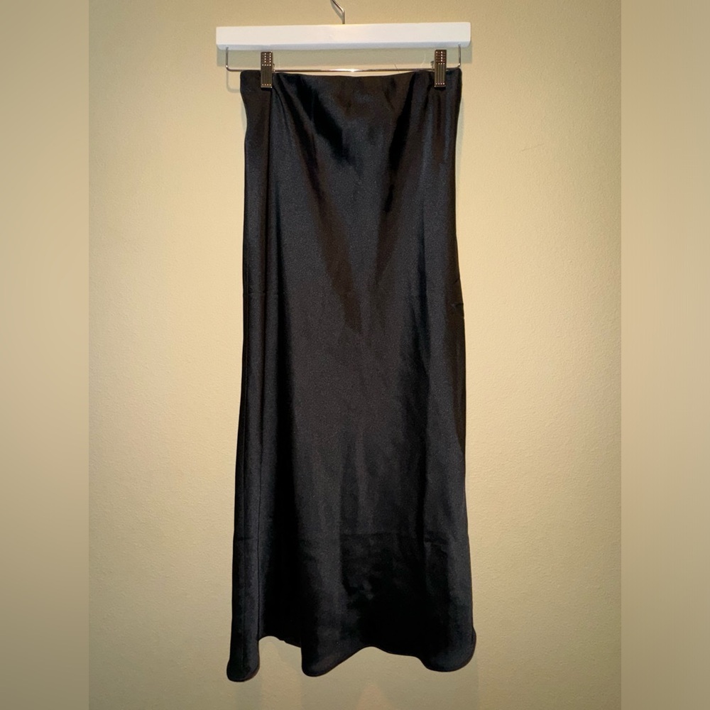 MANGO BLACK MIDI SLIP SKIRT